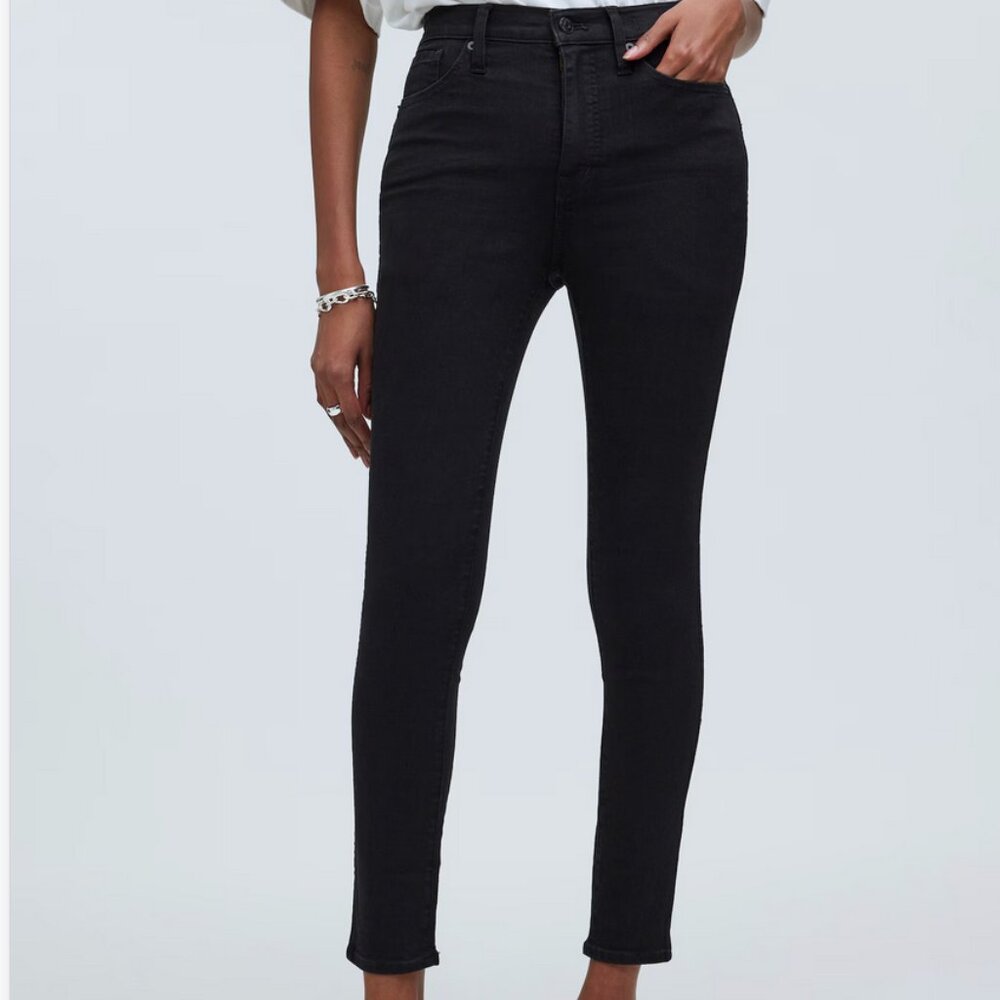 NWT Madewell 10 inch High-Rise Skinny Jeans in Black Frost - Size 29